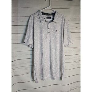 William Murray Polo Shirt Mens XL White Fairways Pattern Golf Performance